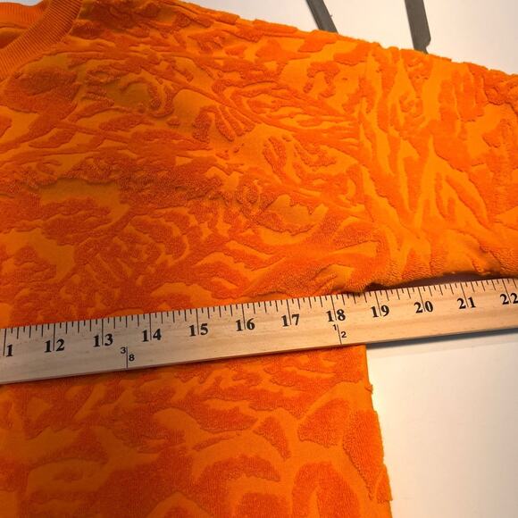 & Other Stories Orange Terry Leaf Print T Shirt Dress Size 0 NWOT - Picture 11 of 12